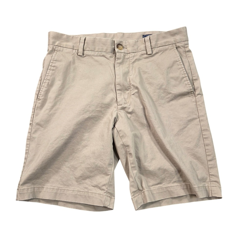 Vineyard Vines Breaker Shorts Mens 30 Khaki Tan Stretch Cotton Twill 9" Inseam